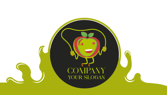 Jumping Funny Apple Business Card
