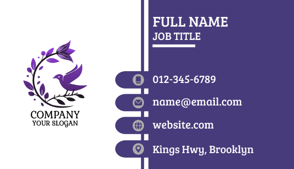 Lavender Branch Bird Business Card
