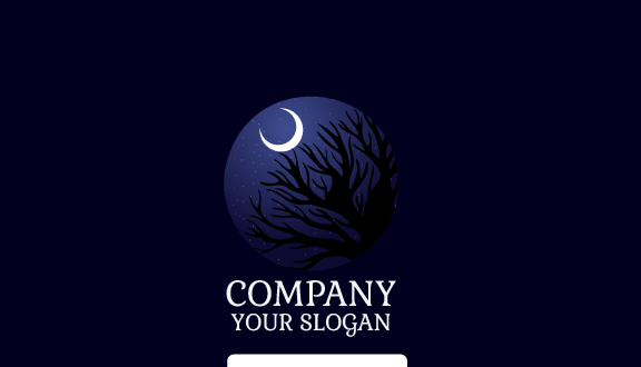 Leafless Tree Moon Business Card