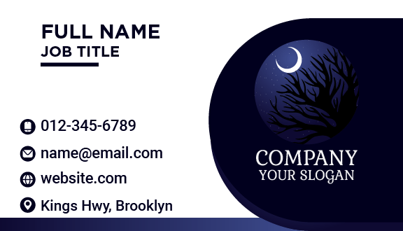 Leafless Tree Moon Business Card