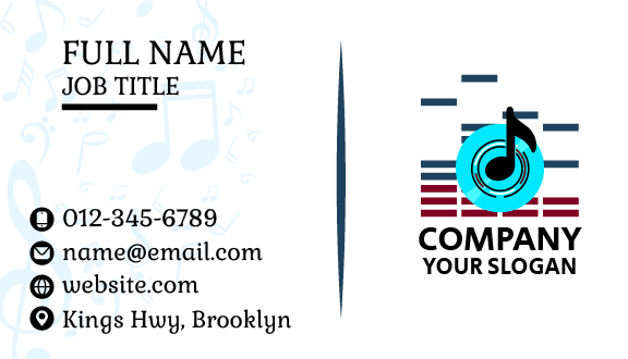 Light Blue DJ Business Card