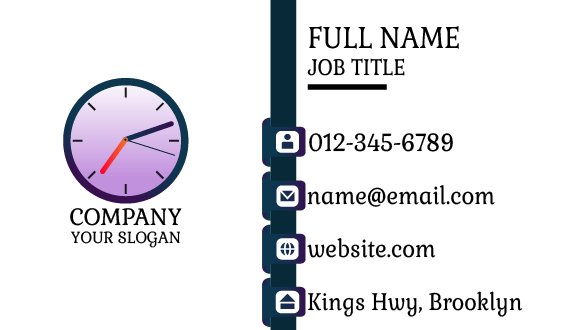 Lilac Clock Business Card