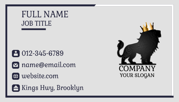 Lion Statue Crown Business Card