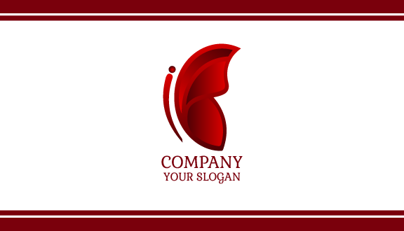 Maroon Butterfly Business Card