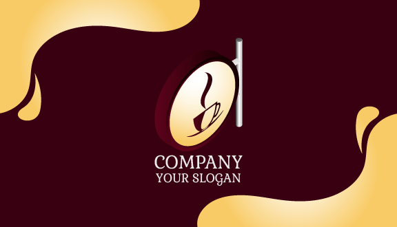 Maroon Cafe Design Business Card