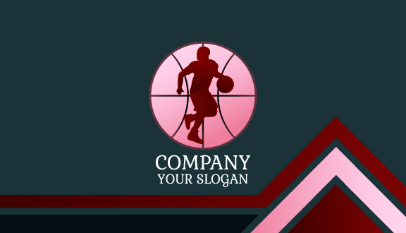 Maroon Shade Basketball Business Card