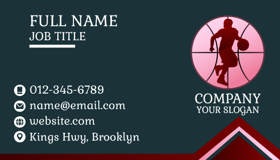 Maroon Shade Basketball Business Card