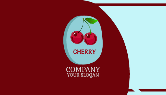 Maroon Spot Cherry Pair Business Card