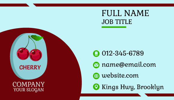 Maroon Spot Cherry Pair Business Card