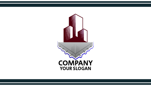 Maroon Structure Construction Business Card