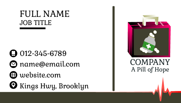Medicine Bottle Pharmacy Business Card