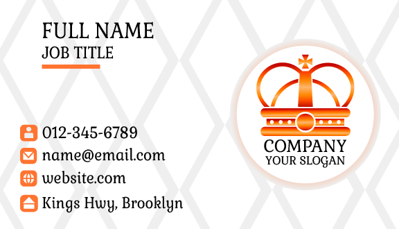 Metallic Crown Cross Business Card