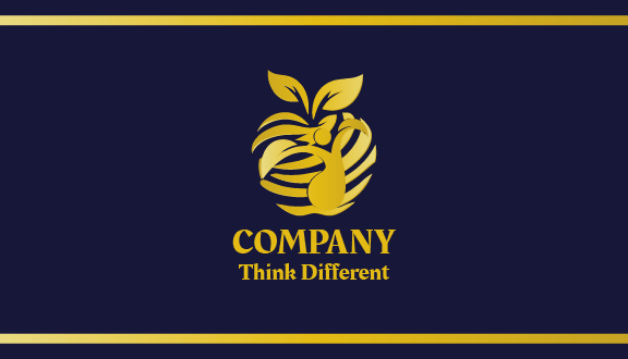 Metallic Gold Apple Business Card