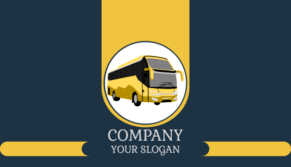 Metallic Gold Bus Business Card