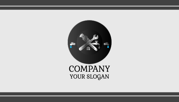 Metallic Gray Plumber Business Card