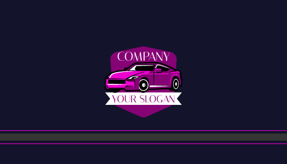 Modern Purple Car Business Card