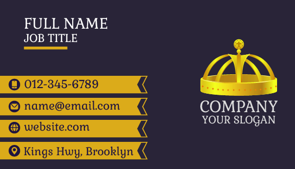 Monarch Symbolic Crown Business Card