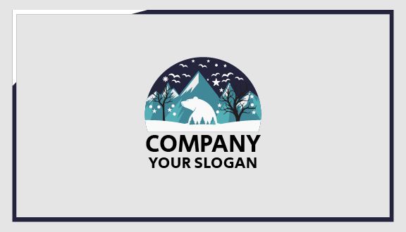 Mountain Bear Winter Business Card