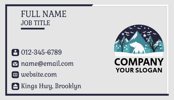 Mountain Bear Winter Business Card