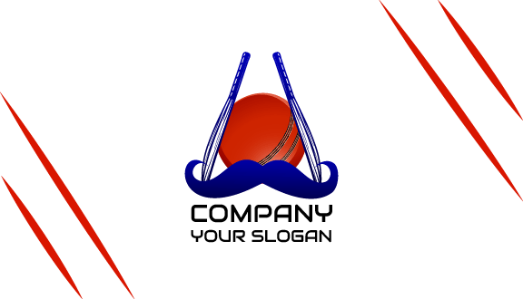 Mustache Bat Cricket Business Card