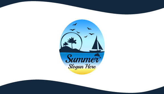 Navy Blue Summer Business Card