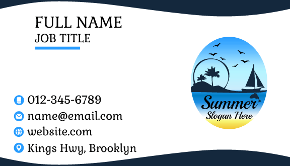 Navy Blue Summer Business Card