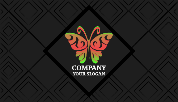 Neon Pink Butterfly Business Card