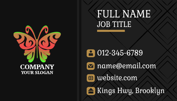 Neon Pink Butterfly Business Card