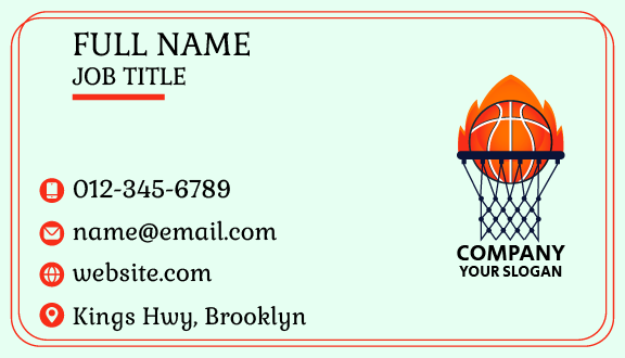 Net Hoop Basketball Business Card