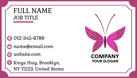 Net Wing Butterfly Business Card