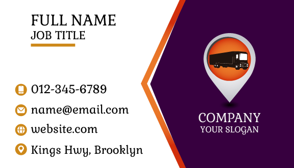 Online Truck Booking Business Card