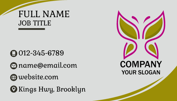 Open Wings Butterfly Business Card