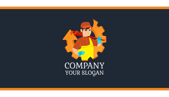 Orange Arrow Plumber Business Card