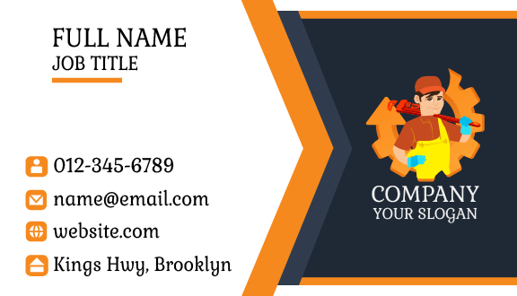 Orange Arrow Plumber Business Card