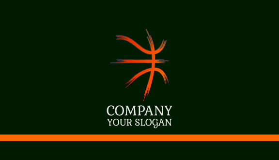 Orange Artistic Basketball Business Card