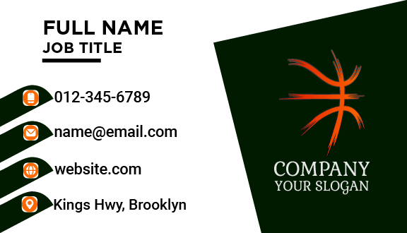 Orange Artistic Basketball Business Card