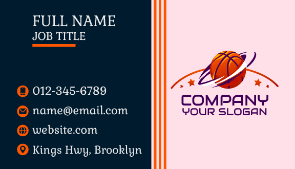 Orange Basketball Business Card