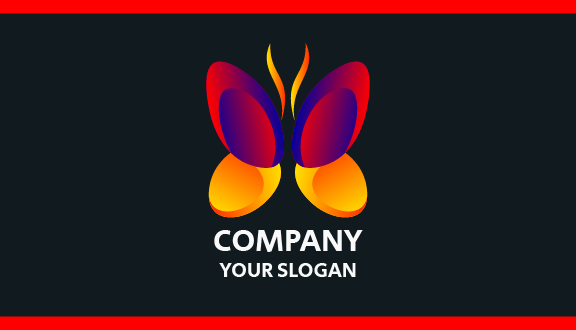 Orange Butterfly Business Card