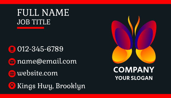 Orange Butterfly Business Card