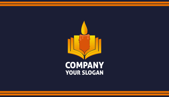 Orange Candlelight Book Business Card