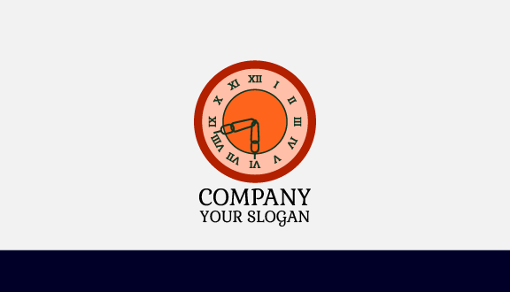 Orange Clock Business Card