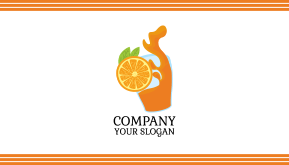 Orange Cold Drink Business Card