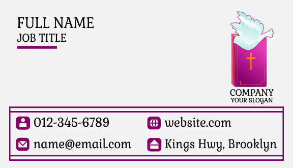 Orange Crucifix Church Business Card