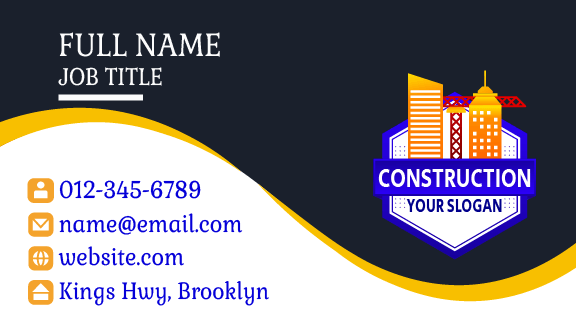 Orange Establishment Construction Business Card