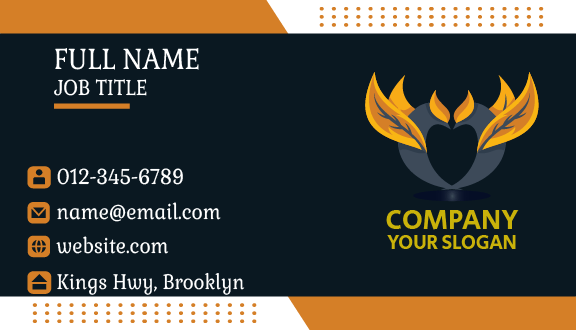 Orange Feather Bird Business Card