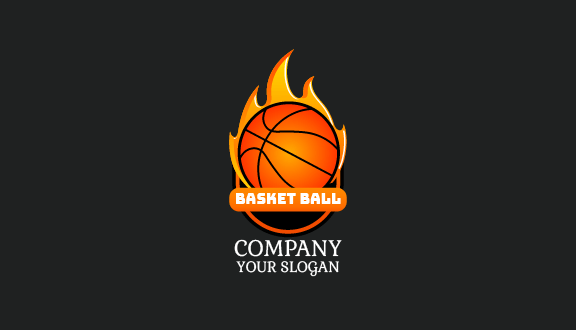 Orange Fire Basketball Business Card