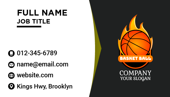 Orange Fire Basketball Business Card