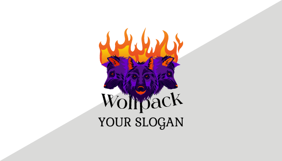 Orange Fire Wolf Business Card