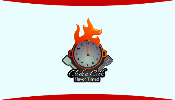 Orange Flame Clock Business Card