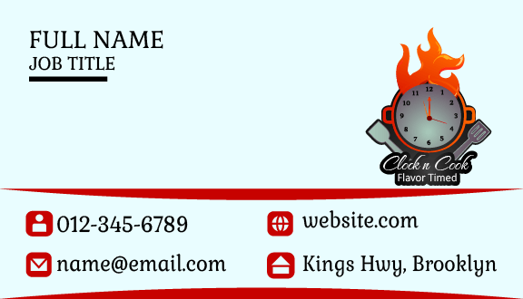 Orange Flame Clock Business Card